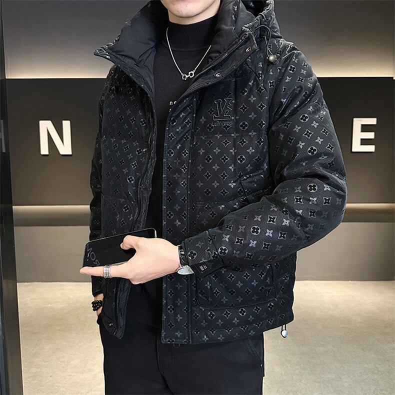 新款暗花皮羽绒服男休闲花纹外套控劵后288-A329-YR9866-P205,男装羽绒服,电商A329