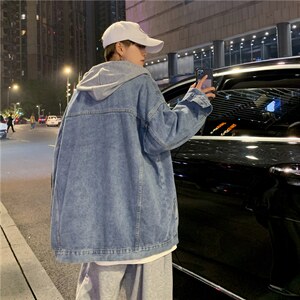 牛仔外套男秋季韩版宽松港风潮牌ins痞帅连帽休闲夹克WT8863-P70，男装夹克，星座1008