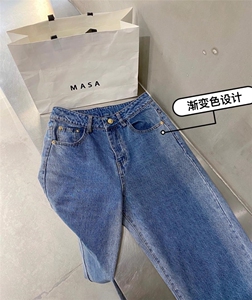 2021春款牛仔老爹裤图片