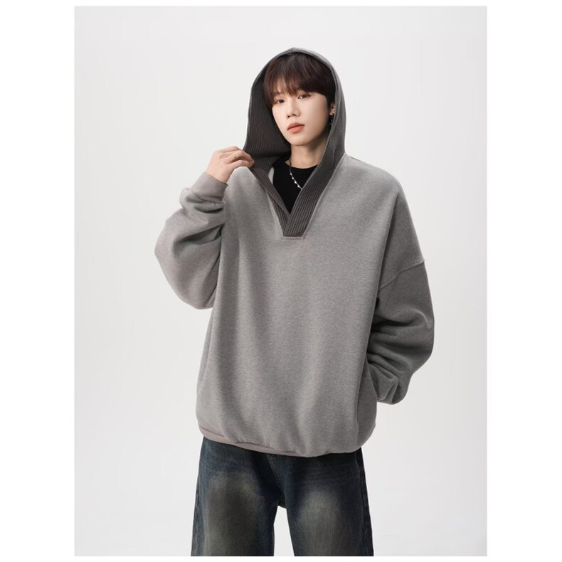 W10345-P40网图现货美式重磅连帽卫衣潮牌高街设计感运动外套，女装短外套，星座1608