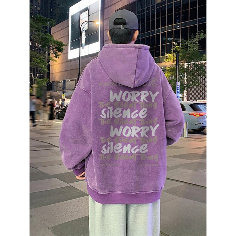 得物抖音高品质秋360克重磅做旧炒雪花印花连帽水洗卫衣ASL1606，男装卫衣，电商A443