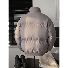 现货5W件冬季三防重磅硬挺boxy短款羽绒立领PU皮棉衣外套加厚棉服，男装棉衣，电商A486
