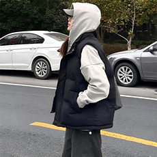 现货5W件冬季三防硬挺boxy短款立领棉衣马夹外套加厚马甲保暖棉服，男装棉衣，电商A486