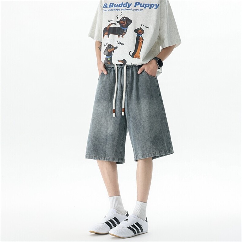 8XL-M星空纹牛仔短裤薄款美式复古五分裤子大码休闲中裤NZ9012P48,男装牛仔裤,电商B238
