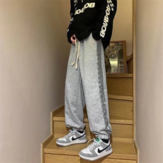 男青春流行宽松运动裤潮休闲裤原版纯棉侧条纽扣A510P33，男装休闲裤，星座1116-2