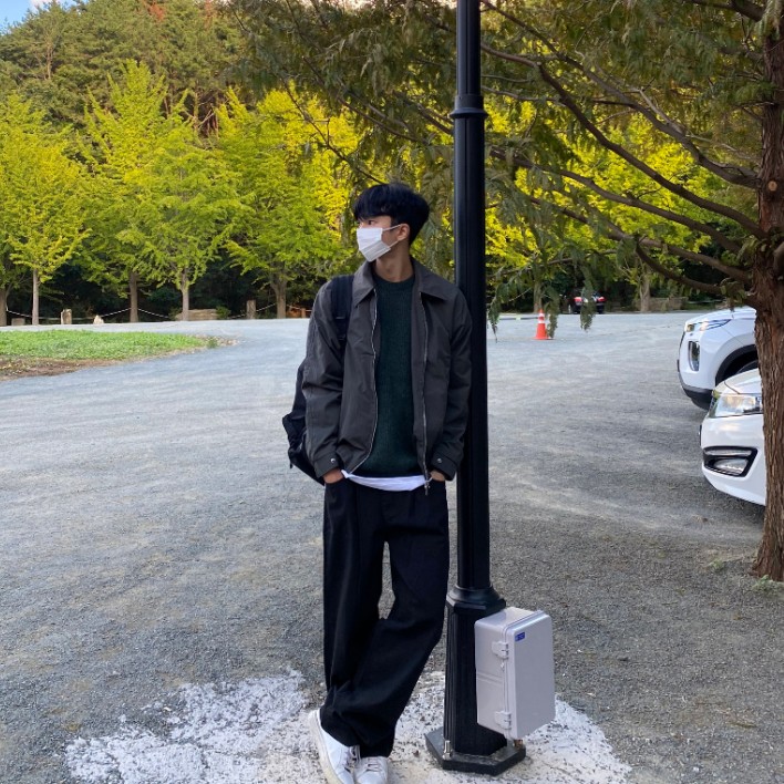 816B-JK118-P105 秋季韩版男士短款翻领宽松夹克休闲拉链外套韩图片