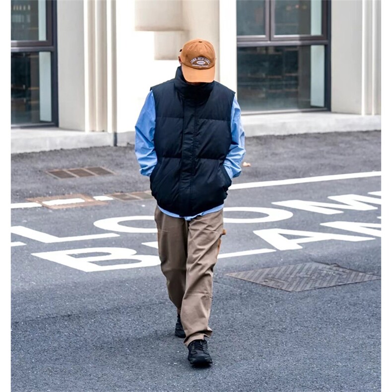 现货5W件冬季三防硬挺boxy短款立领棉衣马夹外套加厚马甲保暖棉服,男装棉衣,电商A443