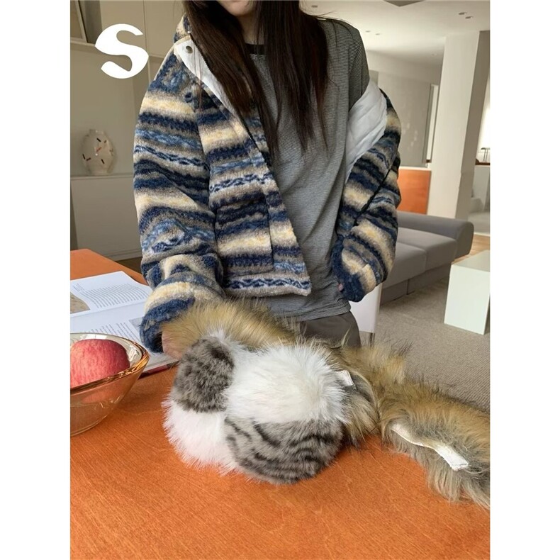 毛毛棉服男女韩版潮流连帽宽松保暖帅2025冬季ins外套MF371-P128,男装棉衣,星座412-3