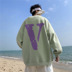 重磅宽松大码港风紫v印花圆领卫衣WY71-特p30（抖音不可售）图片