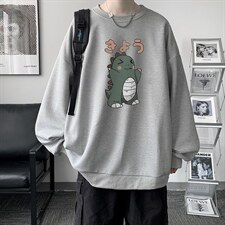 华夫格卫衣圆领卫衣男大码长袖t恤男外套HW76037-P30加绒款-P40，男装卫衣，电商A040