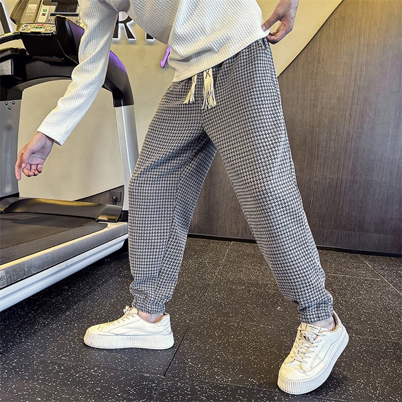 社会小伙秋冬新款千鸟格休闲裤店主风长裤子男韩版2283-P65，男装休闲裤，星座313B-2(原星座309A-2)