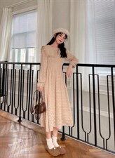 海军领子蕾丝连衣裙，女装连衣裙，安玖拉