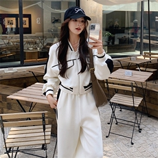 新款撞色棒球服休闲运动套装2C119-9158-P185-K248，女装短外套，2C119
