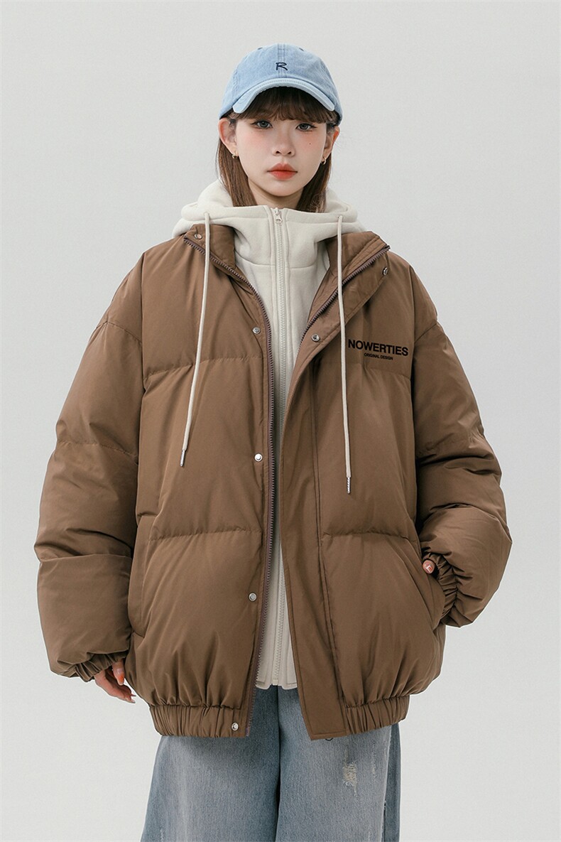 中性风休闲连帽字母印花宽松假两件棉服A268-MY475特批115控168,男装棉衣,电商A268