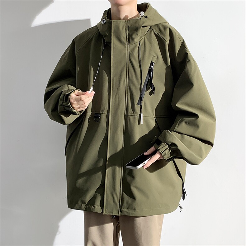 WASSUPHAPPY美式工装外套男春秋季潮流休闲连帽青少年夹克冲锋衣,男装夹克,电商B306