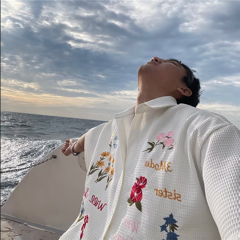 短袖衬衫外套男W147-P40，男装T恤，星座910B