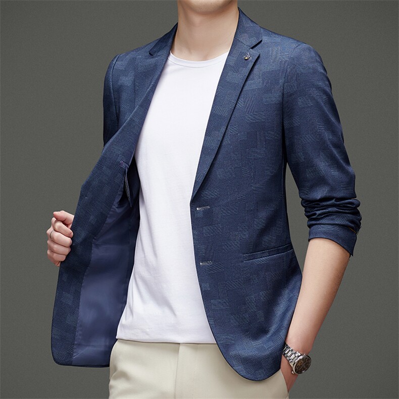 DJ8863钱塘2020-3新款时尚休闲简约百搭中年男士西服外套P147,男装西服,钱塘207-3