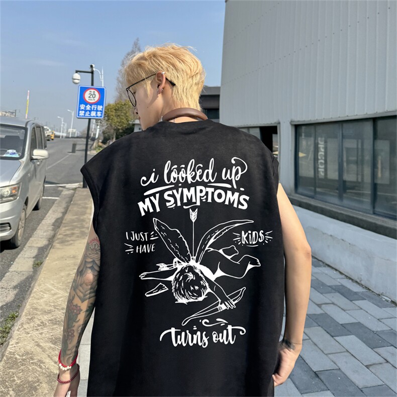 麂皮绒背心坎肩男T恤美式港风潮JB456-特P19控38图片