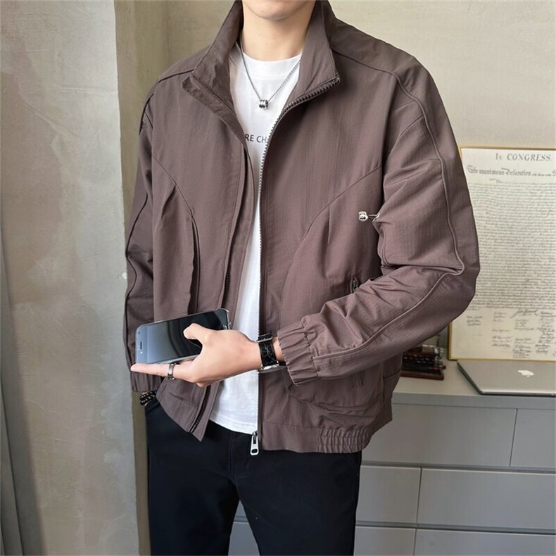 2025店主风春季新款立领休闲简约时尚上衣夹克外套男2503-P120,男装夹克,电商A413