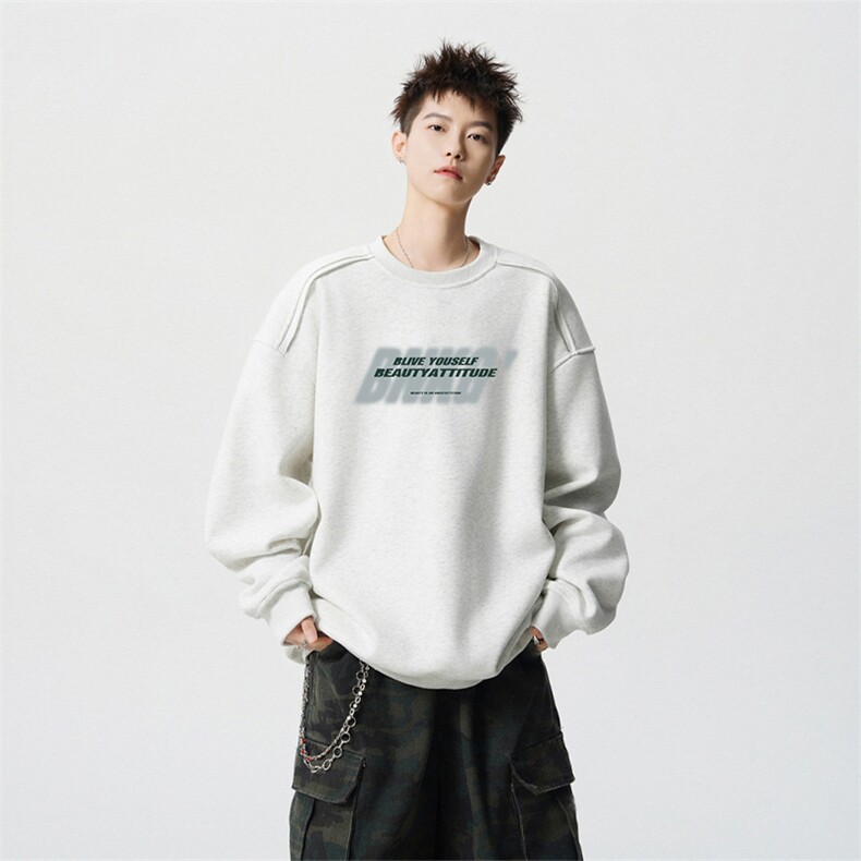 得物供货、重磅420克现货圆领卫衣宽松HD019-1-WY2765LL-P35,男装卫衣,电商019-1