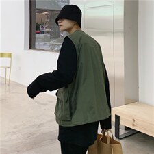 多口袋工装马甲战术机能宽松暗黑工装背心马甲外套男女潮BX03-p30,男装背心/马甲,星座1008-2