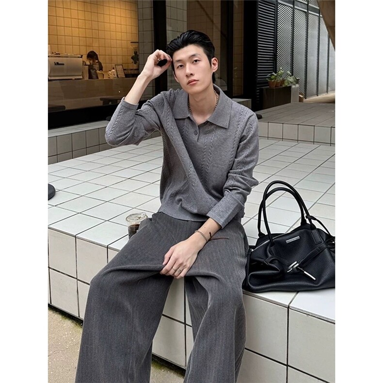 D577-P55慵懒时尚潮流日系新款毛衣原版包芯线气质百搭ins流行,男装针织衫/毛衣,电商B323A