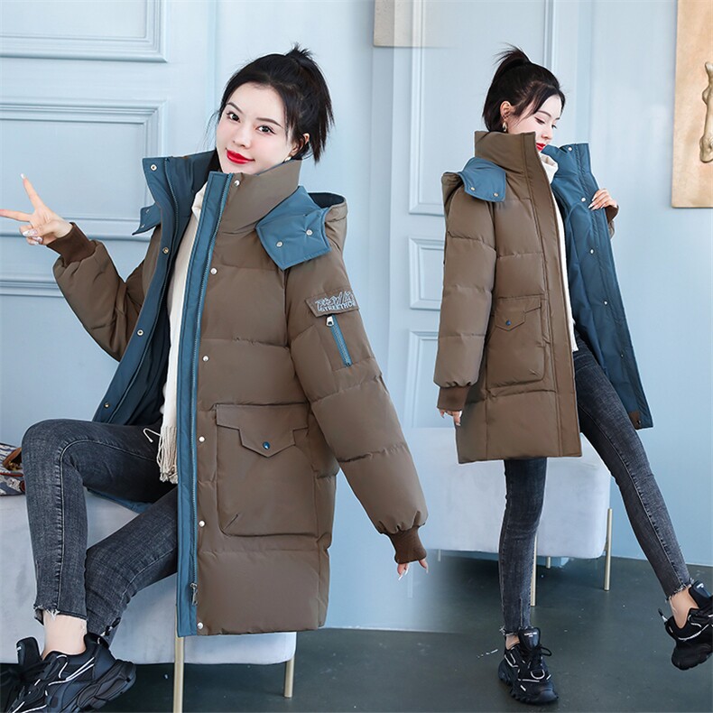 撞色减龄羽绒棉服女冬2025新款宽松小个子棉衣加厚面包服棉袄外套,女装棉衣/棉服,雅佳俏