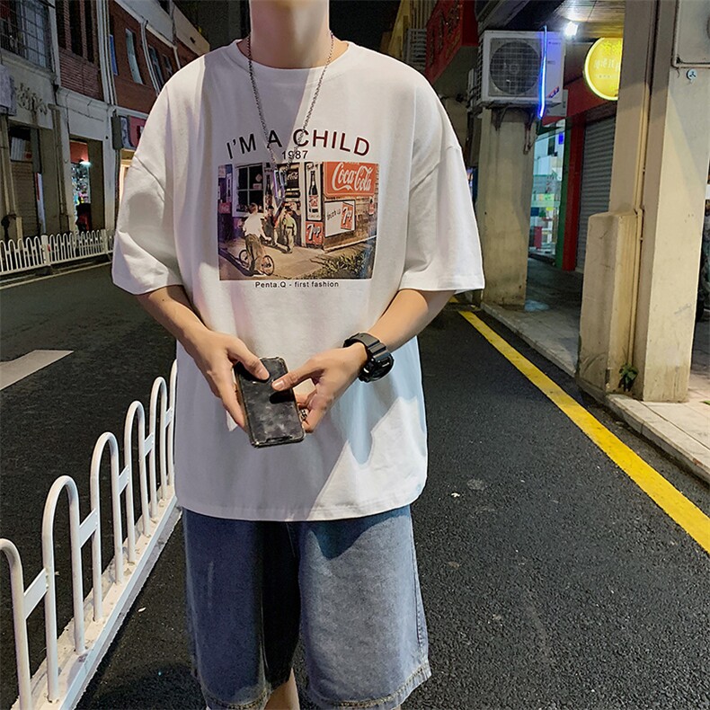 港风何 电商A088-DT8568-TP20 100 夏款宽松短袖T恤 控35图片