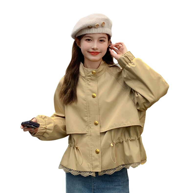 现货数据26春秋新款花边拼接小香风衣上衣外套女182-8519P135K188,女装短外套,浙宝182A