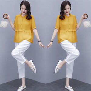 棉麻套装女装2025年夏季新款大码显瘦洋气时尚休闲亚麻两件套裤潮图片