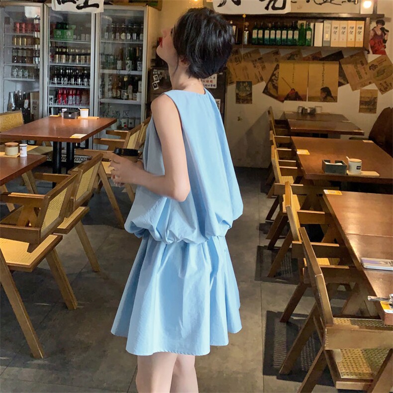 两件套套装无袖吊带配裙裤天空蓝夏季套装女大货已出8827p105k165,女装套装/套裙,2D143