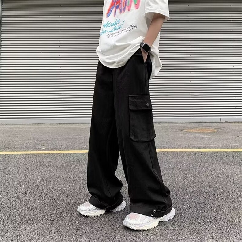 日常长裤休闲裤新款男工装裤文艺宽松型春夏时尚潮牌潮K3702-P56图片