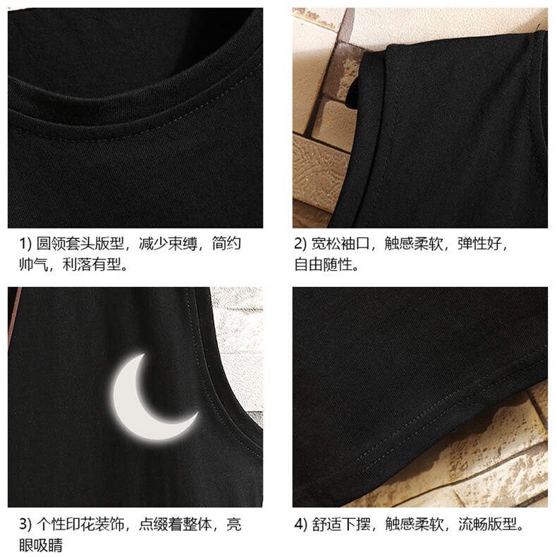 BX25055-P20港风运动汗背心男大码汗衫男无袖T恤男砖墙挂拍,男装T恤,电商A040A
