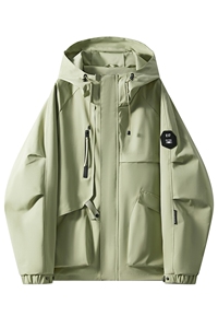 春秋户外冲锋衣男女同款防风防水连帽工装外套登山服夹克2481-P75图片