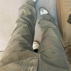 【有货】DYK90-P55美式复古做旧铆钉牛仔裤男女褶皱设计感伐木裤，男装牛仔裤，星座603-2
