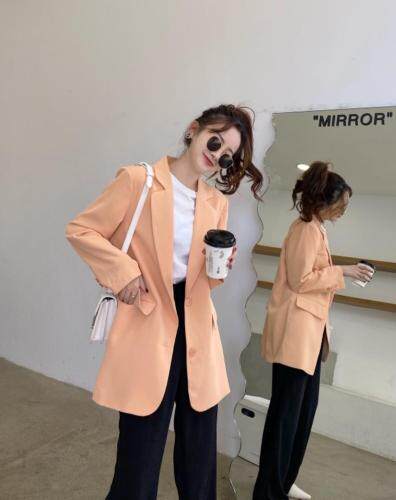 2021新款糖果色炸西装外套少女休闲西服上衣春季韩版宽松百搭,女装西装,香丽迪1