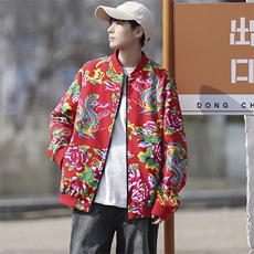 Y203棒球领秋装夹克外套男女休闲装外衣东北大花风开衫特色潮，男装夹克，星座115A(原星座507）