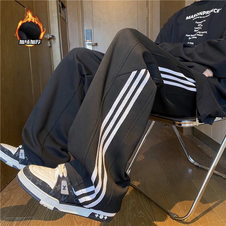 美式三条杠卫裤男款春秋季2025新款潮牌松弛感宽松阔腿运动休闲裤,男装休闲裤,电商B315