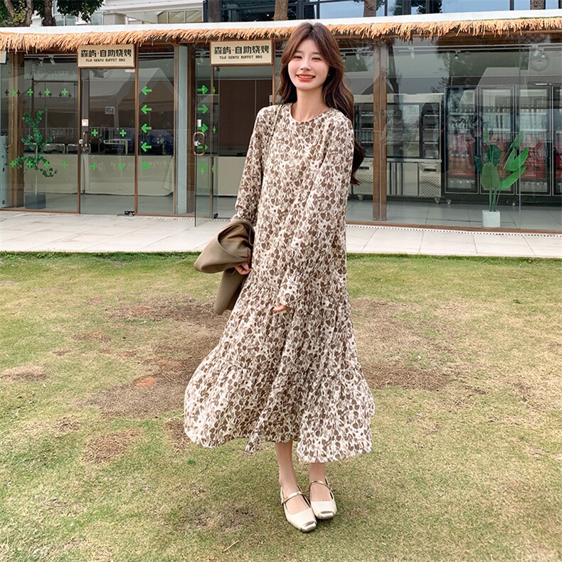 法式复古碎花连衣裙套装女2025春季新款轻熟风马甲长裙气质两件套,女装套装/套裙,2C053