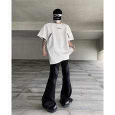 现货！25夏季男士设计感拉链垫肩T恤短袖DX140-P65，男装T恤，电商B288