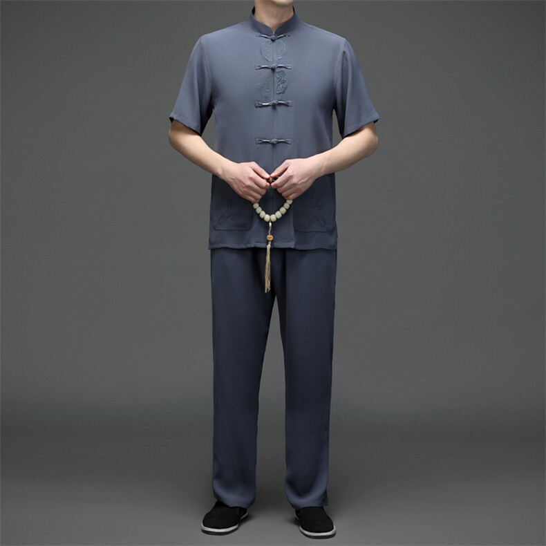 唐装2023年夏季新款男式风男高端复古唐装套装,男装民族服装,电商B360