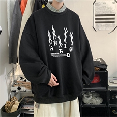 特P25控48秋冬新款男士圆领卫衣宽松休闲日常百搭上衣WQ2426，男装卫衣，电商B370