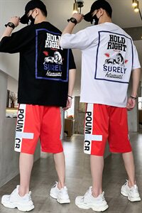运动服男士夏季短袖T恤潮牌一套韩版潮流休闲套装DS773T图片