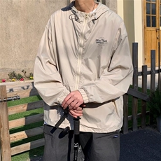 青春流行拉链短款春季风衣男拼接连帽(不可脱卸)宽松型新款文艺，男装夹克，星座716-4
