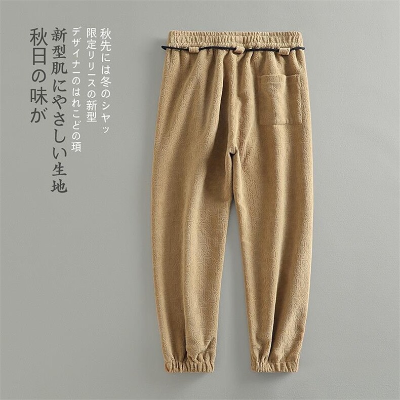 秋冬新款日系复古潮流雪尼尔束脚卫裤男欧棉绒运动裤K1057-P55,男装休闲裤,电商A082