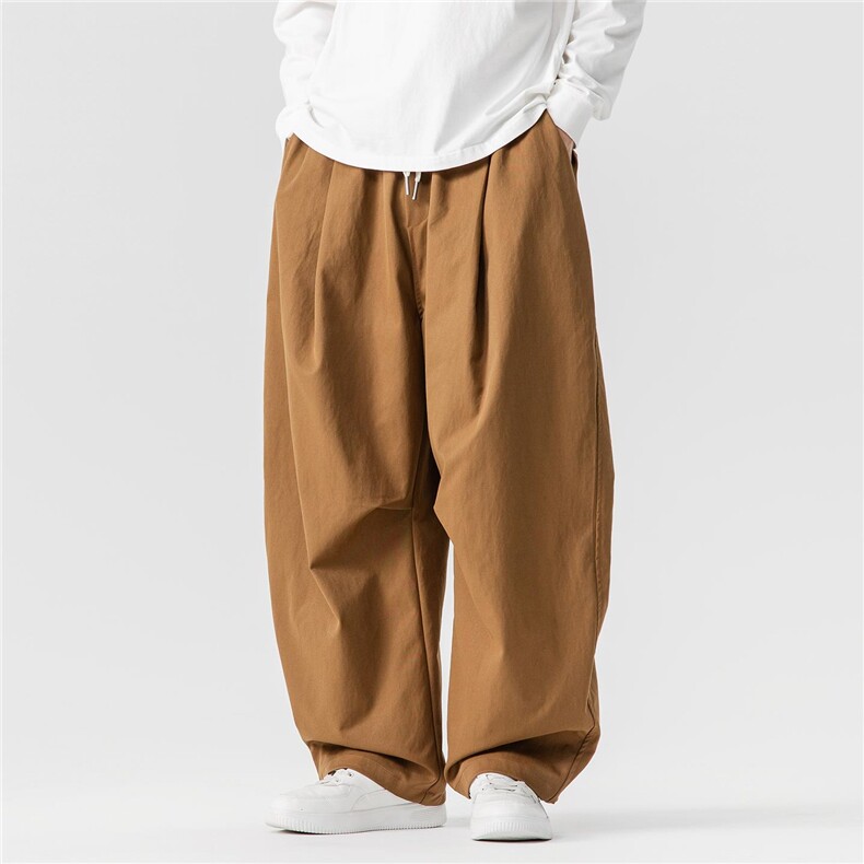 秋冬新款大码日系港风休闲阔腿裤潮美式褶皱工装伞兵裤K312/P55，男装工装外套，钱塘713