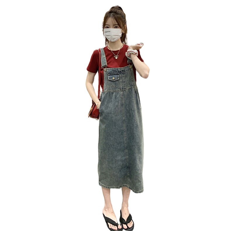 新品现货夏季牛仔水机工艺背带裙2C032129P105K158,女装连衣裙,2C032