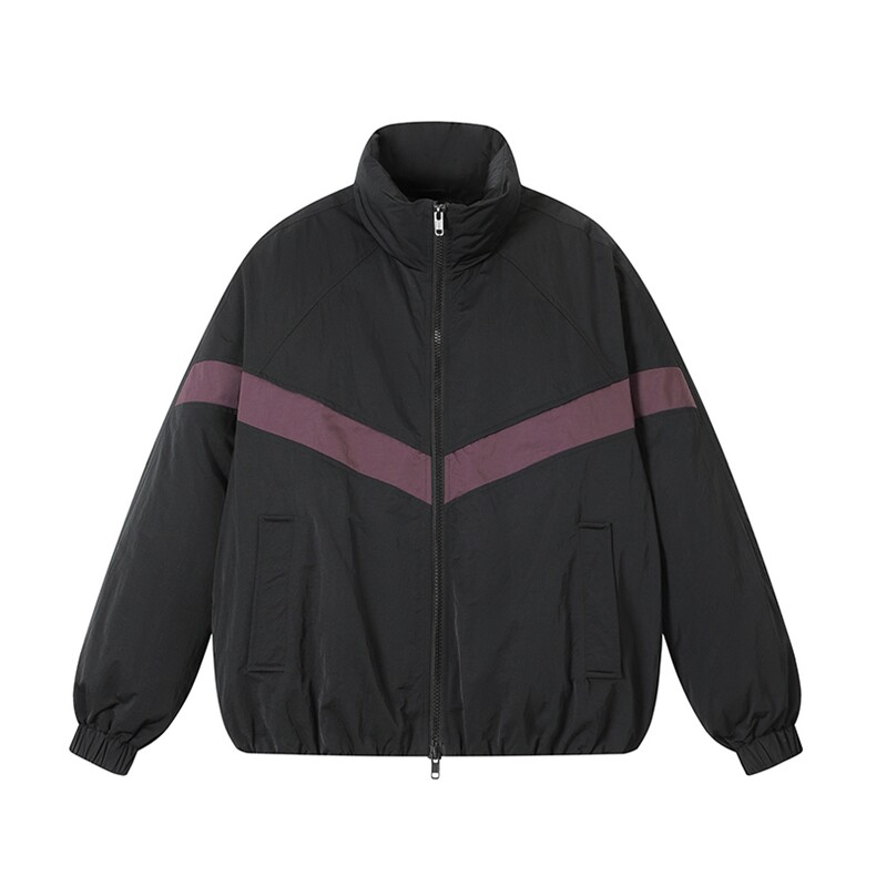 2025冬季新款潮牌男立领撞色白鸭绒宽松百搭保暖面包羽绒服，男装羽绒服，电商A234