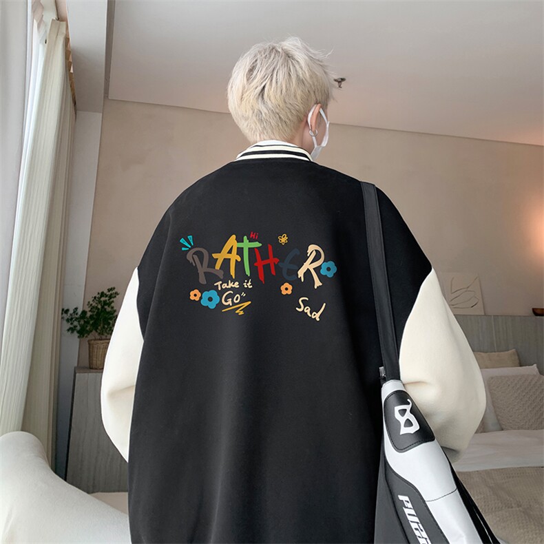 摇粒绒棒球服男大码开衫卫衣男夹克BF86301-P65,男装夹克,电商A040