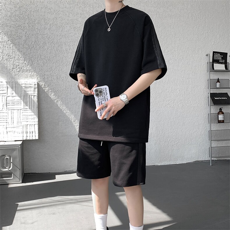 现货TZ776-特P50控88曼巴棉圆领大码短袖短裤T恤运动套装,男装牛仔裤,电商A059